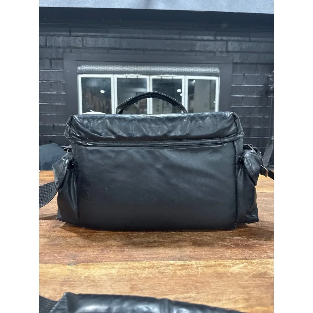 Vintage Mohawk Padded Camera Bag Black With Yellow Logo Patch & Adjustable Strap